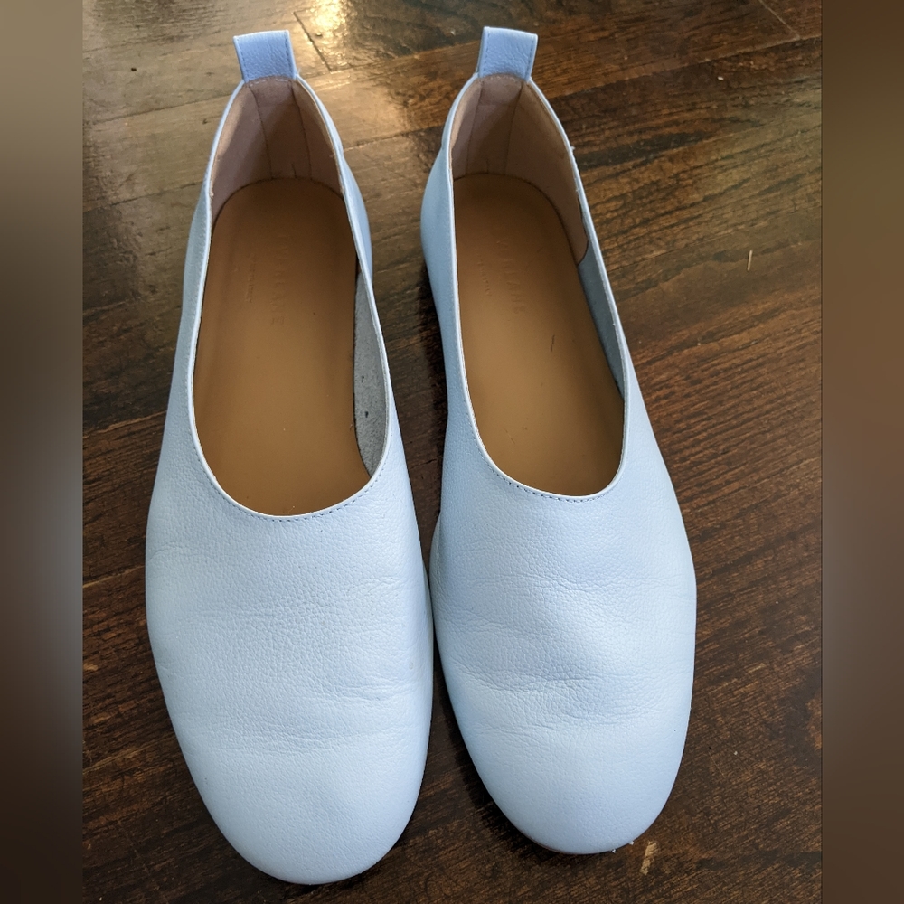 Everlane Day Glove leather flats baby blue